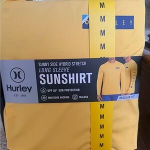 Hurley Men's Sunny Side Yellow Long Sleeve Sunshirt